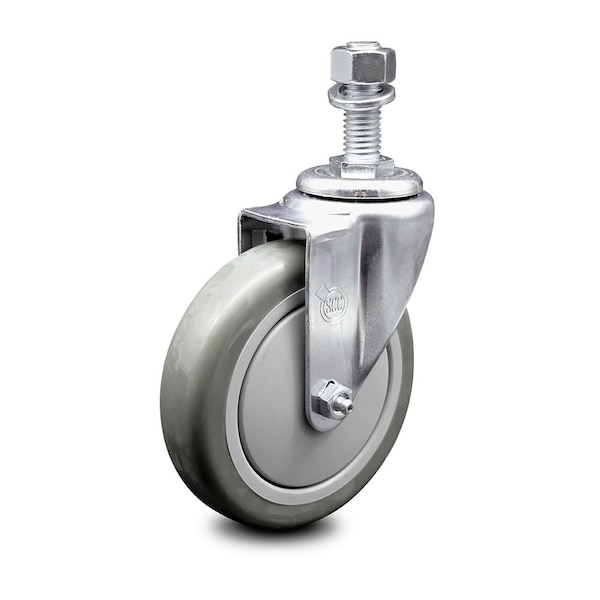Service Caster 5 Inch Gray Polyurethane Wheel Swivel 12mm Threaded Stem Caster SCC SCC-TS20S514-PPUB-M1215 - main
